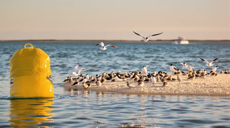 Des espèces d’oiseaux menacées viennent s’y reproduire : sur l’étang de Thau, des bouées interdisent l’accès