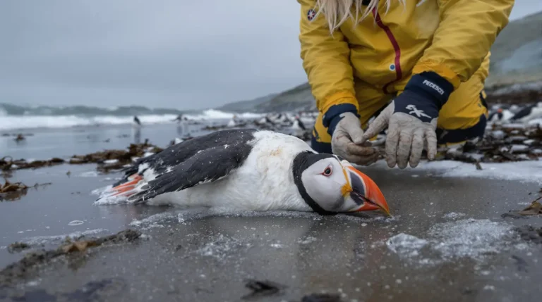 Plus de 45 000 macareux échoués sur les plages de la côte atlantique cet hiver : voici pourquoi